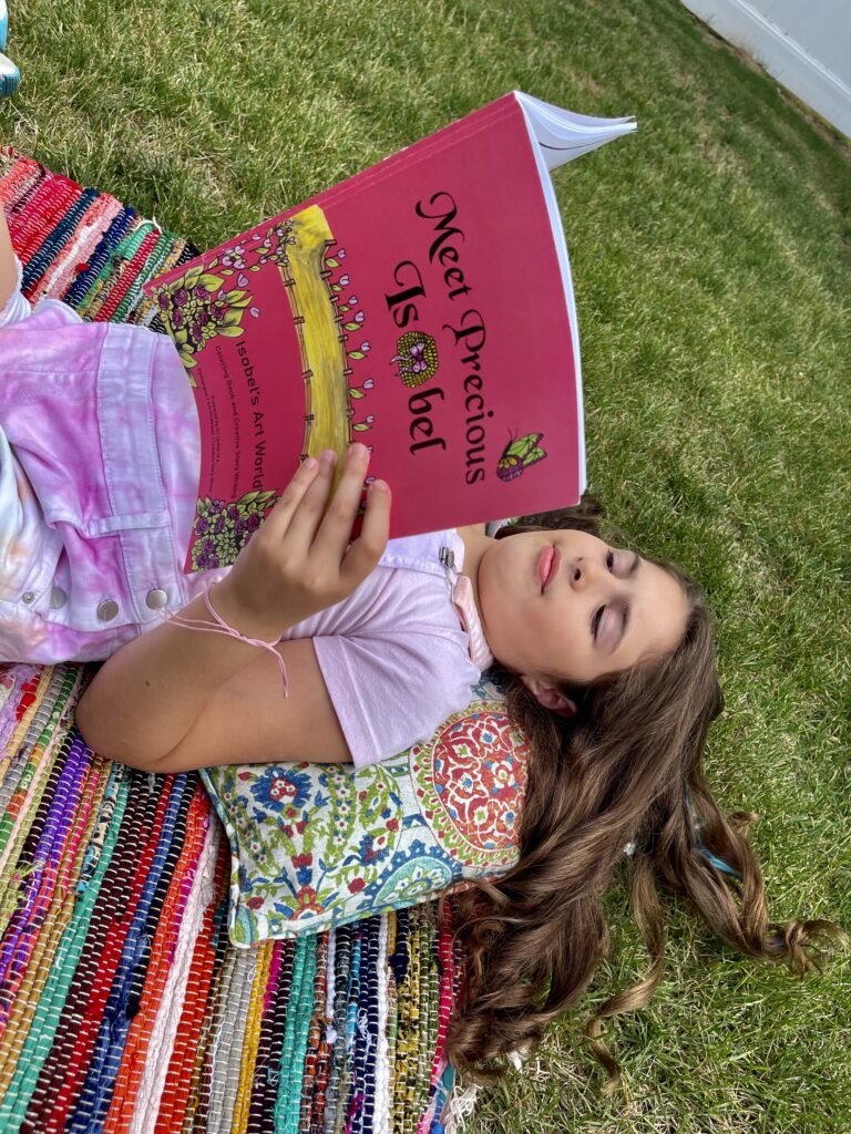 Happy Kid with Coloring Books